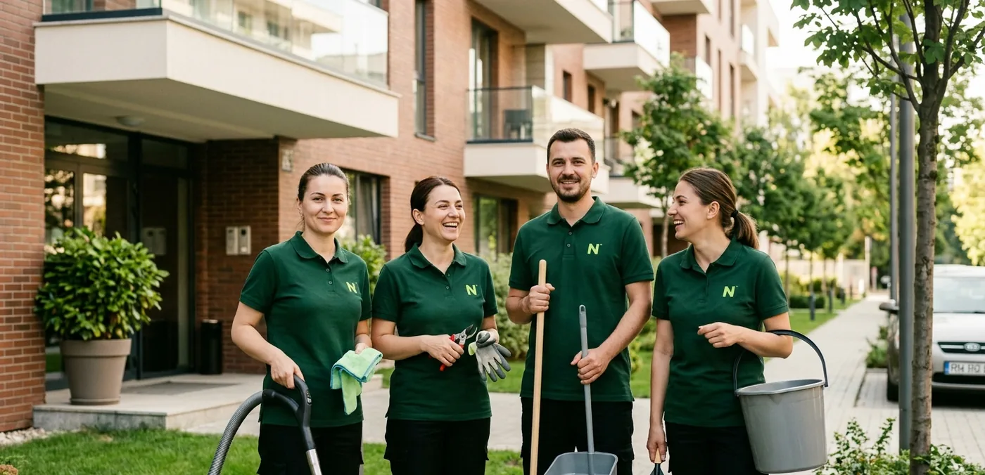 Echipa Novis Concept în uniforme verzi, București